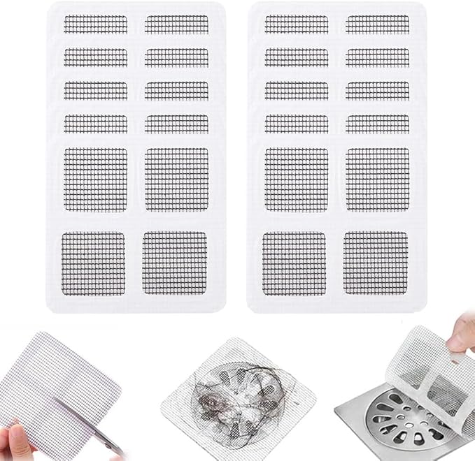 Disposable Shower Drain Hair Catcher, Hair Catcher Bathroom Drain Protector, Disposable Hair Drain Stickers for Shower Kitchen Bathroom Tub (10PCS) by VLZlQ
