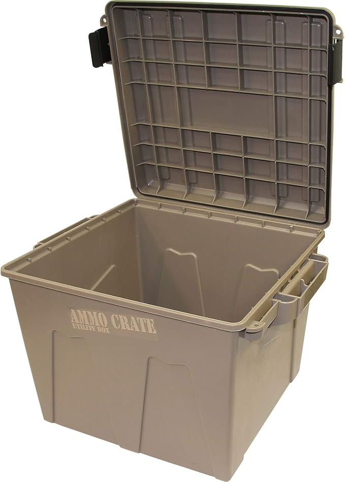 MTM ACR12-72 Ammo Crate Utility Box |Dry Storage of Gear | Carries 100lbs of gear| Stackable, four tie down points | Double padlock tapped for security | Dark Earth - Image 2