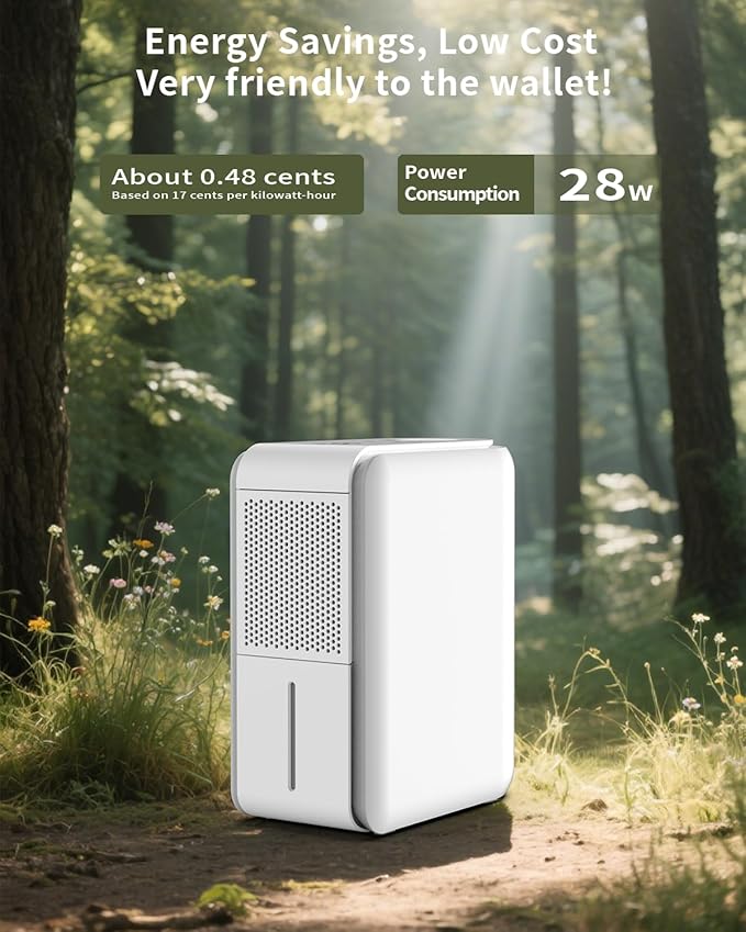 3 in 1 Dehumidifier, Humidifier & Air Filtration & aroma diffuser combo - 39Oz, Auto Humidity Control,Quiet, 27db，multifuctional colorful mist,for Bedroom/bathroom/home/basement/RV(350 sq.ft) - Image 11