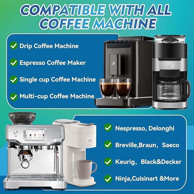 Coffee Machine Cleaner Descaler Tablets, 24 Count, Coffee Maker Cleaner Compatible With Nespresso, Keurig, Ninja, Delonghi, Espresso Machine Cleaning Tabs, Descaling Solution for Coffee Pot Maker - Image 3