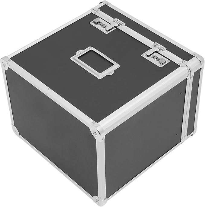 Metal Locking File Organizer Box, 13.8*10*13.4 inch Portable Locking Storage Box w/Lock for Filing Letters & Documents, File Storage Box for Offices, Hotels, Schools, Shopping Malls (Black) - Image 9