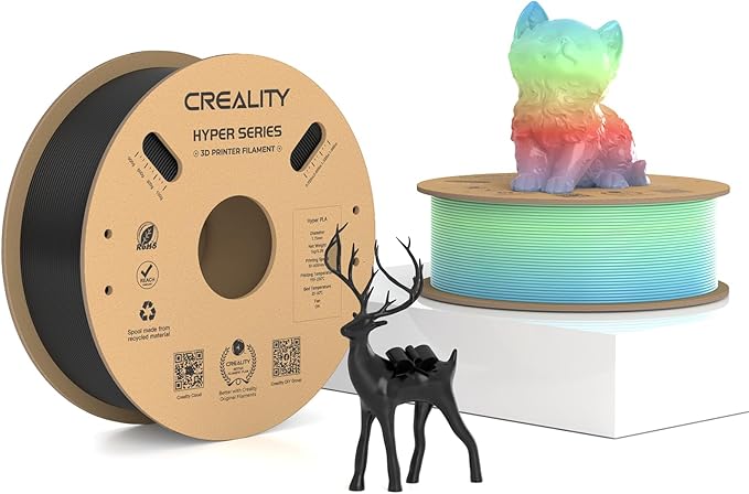 Creality Hyper PLA Filament Bundle 2KG, Up to 600mm/s High Speed 3D Printer Filament PLA, No-Tangling Stronger Toughness Fit Most 3D Printers by Creality