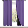 NICETOWN Lilac Purple Full Shade Curtain Panels, Pair of Energy Smart & Noise Blocking Out Blackout Drapes for Dining Room Window, Thermal Insulated Guest Room Lined Window Dressing(42 x 72 inch) by NICETOWN