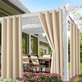 DIVA EN CAMINO DEC Outdoor Patio Curtain Waterproof Darkening Thermal Insulated Indoor Curtains for Bedroom, Porch, Living Room, Pergola, Cabana, W52 x L132, Beige, Set of 2 Panels by DivaenCamino