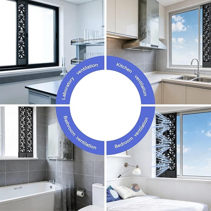 13-53" Vertical Expanding Window Fan for Sliding Windows-Easy Tool-Free Installation, Adjustable Speed with Reversible Airflow, for Household kitchen Humid and Basements Spaces(Black,13.8-15.7) - Image 7