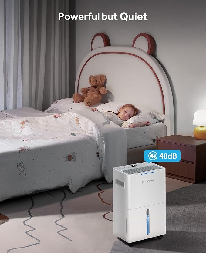 Dehumidifiers for Home with Drain Hose, Smart Humidity Control, 3 Modes for Bedroom and Bathroom, Dry Clothes, 24H Timer (Off-Gray, 21 Pints) - Image 7