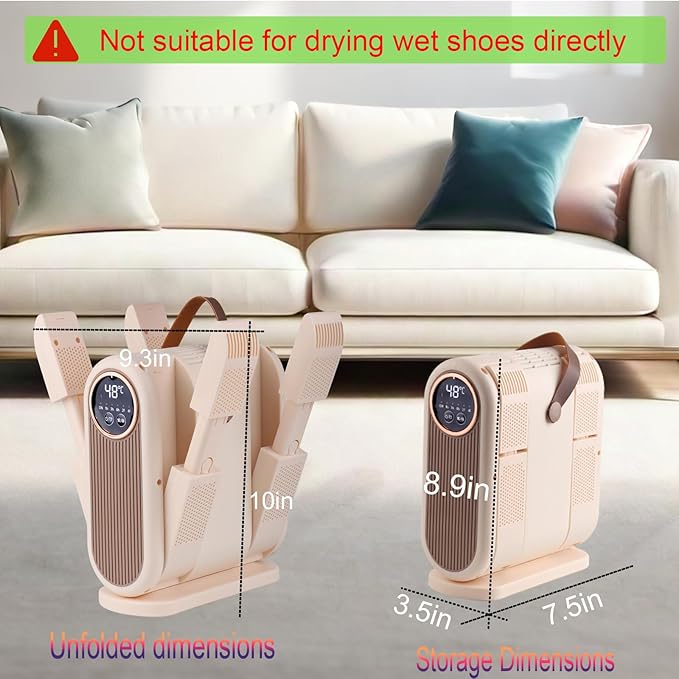 Portable Boot Dryer Folds for easy storage Constant-temperature dehumidification Features aromatherapy deodorization 360-minute timer 4 boot heaters Suitable for work boots ski boots sneakers socks - Image 7