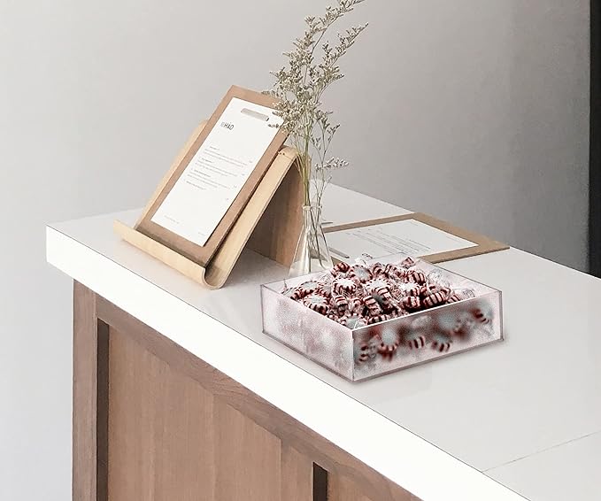 Frosted Acrylic Display Box Versatile 5 Sided Pedestal 6.75" x 6.75" x 2" Merchandise Storage Bin No Lid Retail Product Riser One Open Side by Marketing Holders - Image 6