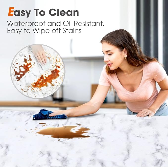 Beautysaid Shelf and Drawer Liner for Kitchen Cabinet, Non Adhesive Non Slip Shelf Paper Waterproof Washable Thickened for Dresser Pantry Shelve Bathroom Protector Liner(Marble,12 in x 30 FT) - Image 3
