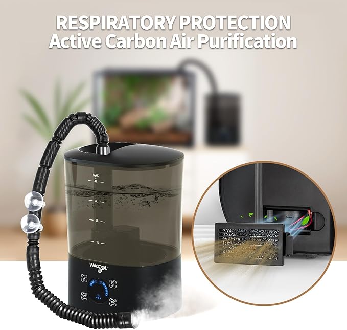 WACOOL Reptile Fogger Mister 4L No-Leak Top-Fill Water Humidifier - Digital Timer Terrarium Fogger with Adjustable Fog Volume and Silent Operation for Snake/Gecko/Gecko Tanks - Image 5