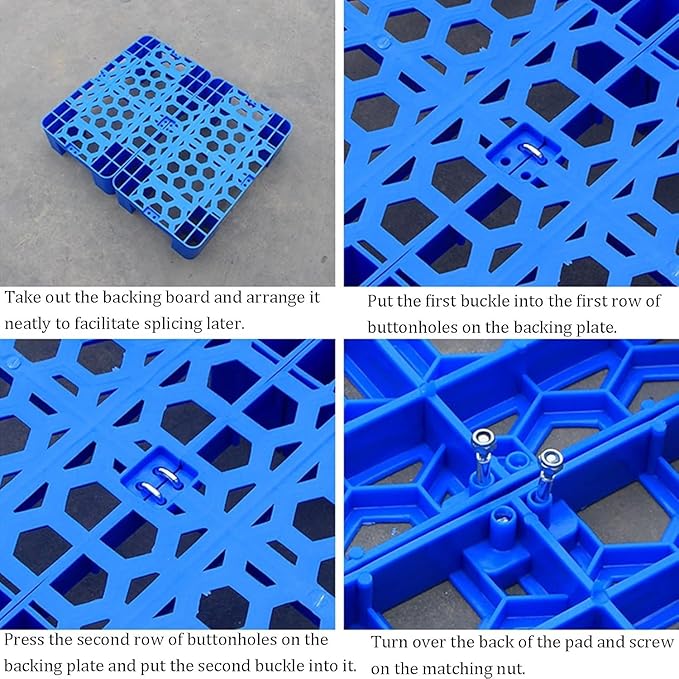 LNNW Plastic Pallet, Storage Rack, Waterproof Sturdy Grill, Moisture Barrier, Portable Floor Pallets for Garage Supermarket Basement(50x42x12cm) - Image 3