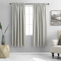 DONREN Light Gray Blackout Curtains - All Season Thermal Insulated Rod Pocket Room Darkening Curtains for Bedroom (2 Panels,42 x 63 Inch) by DONREN