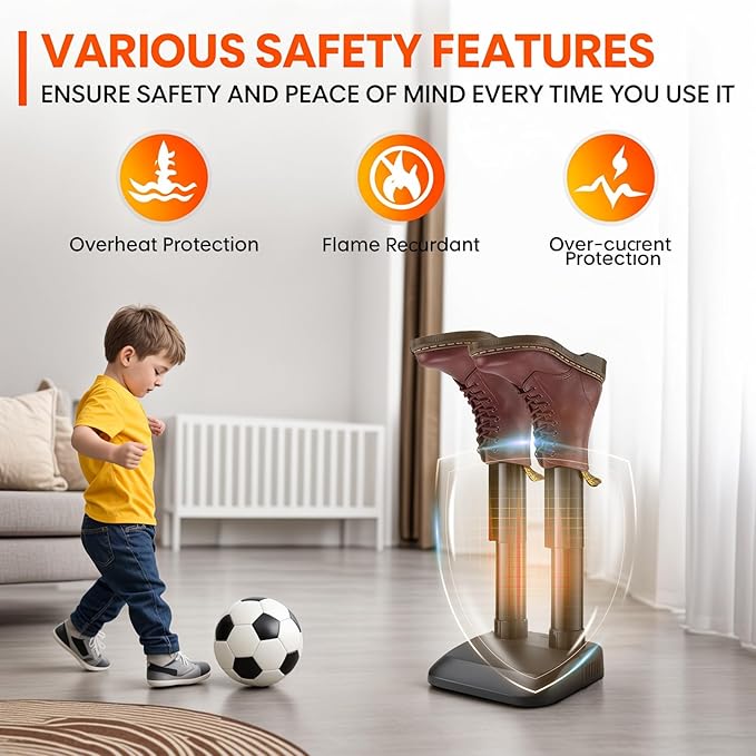 Air Choice Boot Dryer, Boot Warmer for Men, Fast Drying, Overheat Protection, One-button Operation, Constant Temperature, Ultra Quiet, Shoe Dryer for Work Boots, Sneakers, Snow Boots, Socks, Gloves - Image 5