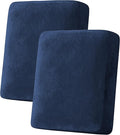 H.VERSAILTEX Velvet Stretch Couch Cushion Cover Plush Cushion Slipcover for Chair Loveseat Sofa Cushion Furniture Protector Seat Cushion Sofa Cover (2 Piece Medium Sofa Cushion Covers, Navy) by HVERSAILTEX