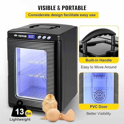 Happybuy Black Reptile Incubator 25L Scientific Lab Incubator Digital Incubator Cooling and Heating 5-42°C Reptile Egg Incubator 12V/110V Work for Small Reptiles - Image 5