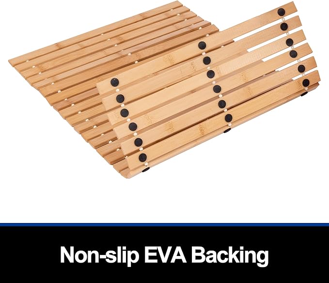 Bath Mat Bathroom Rugs Floor Wood Shower Bathtub Waterproof Non Slip Natural Accessories 16x24 Inch Easy to Clean, 2 pcs - Image 5
