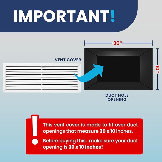 30x10 Inch (Duct Opening) Air Return Vent Cover Decorative – Premium Aluminum AC Vent Cover for Ceiling & Wall, Rustproof Grille, Ideal for Home HVAC Grille, Durable & Easy to Install by ACLAMINAIRE - Image 4