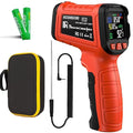 Infrared Thermometer Gun, Include K-Type Probe for Humidity, -58°F to 1796° F Digital Laser Temperature Gun for Cooking, 16:1 IR Temp Gun for Griddle, Pizza Oven, Engine, HVAC, Industrial & Home Use by MOONASCEND
