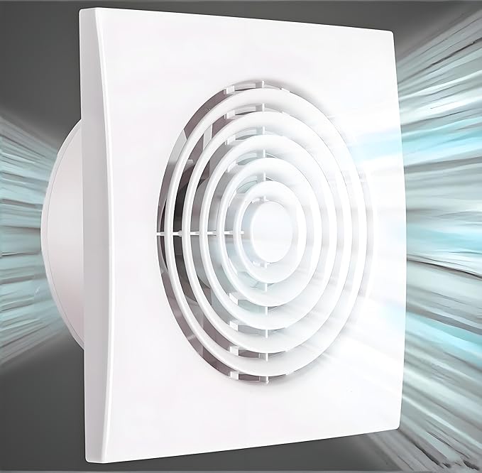 6 Inch Exhaust Fan Bathroom Exhaust Fan Damper ABS Waterproof Ventilation Fan for Kitchen Garage Bedroom Home Office Ceiling window & Wall Mount White by Unknown