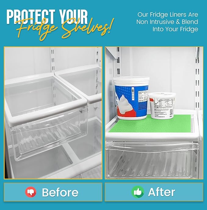 Refrigerator Liners for Shelves by Linda’s Essentials - Easy to Clean Fridge Liner with Spill Protection Fridge Shelf Liners & Drawer Liner, Nonslip BPA-Free Refrigerator Mats (Green Roll) - Image 6