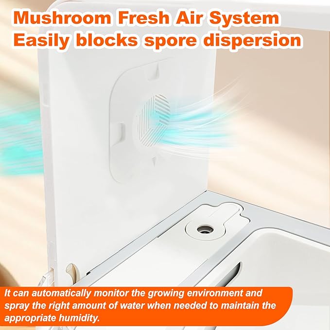 Smart Mushroom Growing Tent,Grow Mushrooms at Home Kit,Fully Automatic Mushroom Grow Box,Automatically Adjusts Humidity,Fresh Air System,with Lighting,Just Add Spores,Automatic Growth. - Image 3