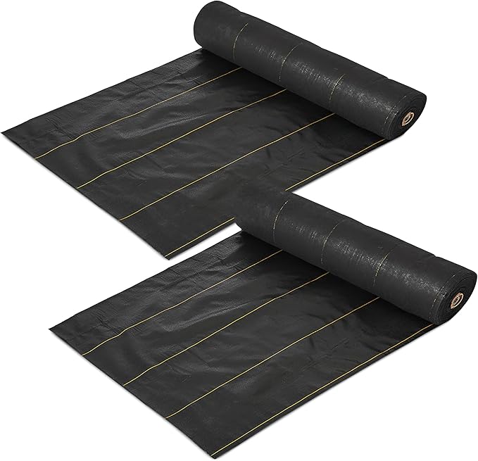 Dewitt 2-Pack Pro-5 Weed Barrier Fabric 5 oz, 6 x 250 Feet – Heavy-Duty Woven Landscape Ground Cover Mat for Raised Garden Bed, Greenhouse Gardening, Outdoor Landscaping, and Commercial Planting by DeWitt