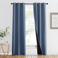 NICETOWN Complete 100% Blackout Curtain Set, Thermal Insulated & Energy Efficiency Window Draperies for Guest Room, Full Shading Panel for Shift Worker and Light Sleepers, Stone Blue, 37W x 84L, 1 PC by NICETOWN