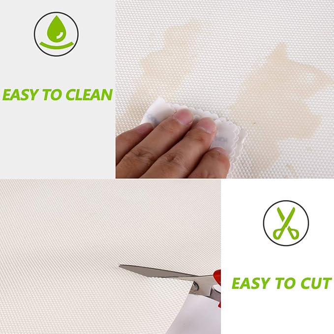 Kitchen Shelf Liner Drawer Liners, Non-Adhesive Refrigerator Liners Waterproof Fridge Mats with Strong Durable Kitchen Cabinets Mat for Drawers, Shelves, Pantry - Image 3