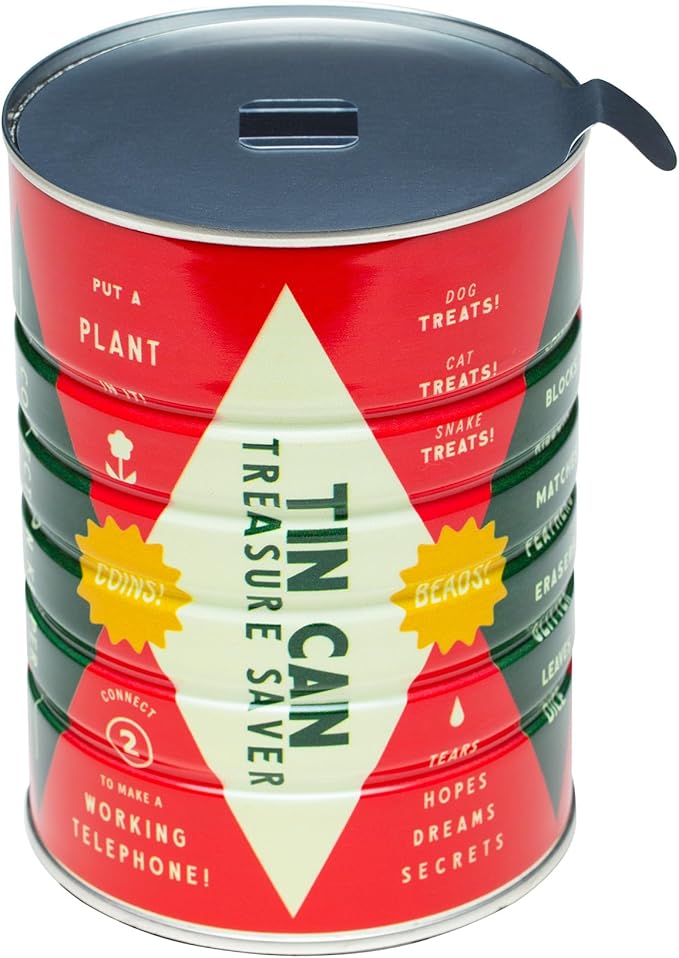 Retro Tin Can, Studio MPLS Designs, Collectable, Peel & Stick Valved End with Metal Lid, 8-12oz (4.0625 x 5.5 in) (Treasure Saver Design) - Image 3