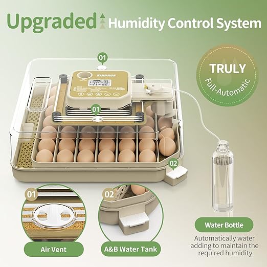 Egg Incubators for Hatching Eggs, Egg Incubator with Automatic Egg Turning and Humidity Control, Quail Eggs Chicken Egg Incubator (48 Eggs) - Image 2