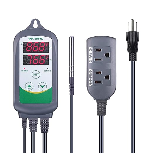 Inkbird WiFi ITC-308 Digital Temperature Controller Thermostat Remote Monitoring Controlling Home Brewing Fermentation Breeding Incubation Greenhouse by Inkbird