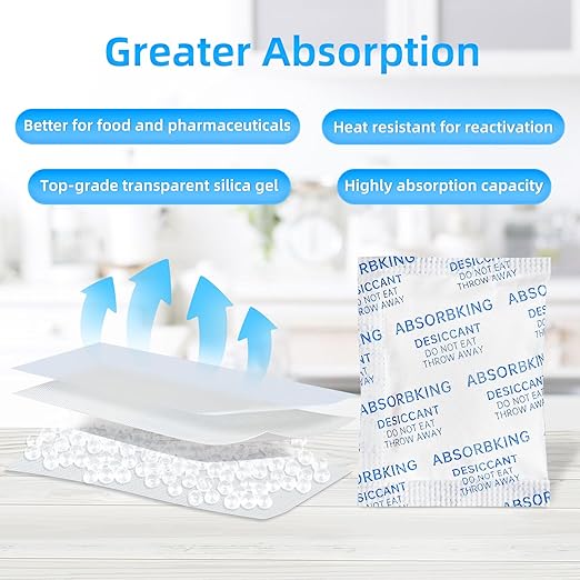 Desiccant Packs – 5 Gram 220 Packs Moisture Absorbers, Food Grade Desiccant with Color Indicating, Premium Desiccant Packs for Storage, Great for Spices, Foods, Electronics, Jewelry - Image 2