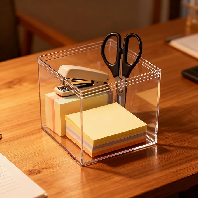 Acrylic Box Clear Display Boxes with Lids 4 Packs 5.9x5.9x5.9Inch Acrylic Square Cube Decorative Boxes Jewelry Storage Box for Valentine's Day Gift Wrap Candy Containers - Image 3