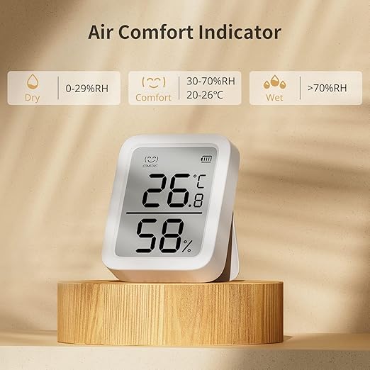SwitchBot Thermometer Hygrometer, Bluetooth Indoor Humidity Meter and Temperature Sensor with App Control, Large LCD Display, Notification Alerts, Data Storage Export, Remote Monitor for Home (2 Pack) - Image 2