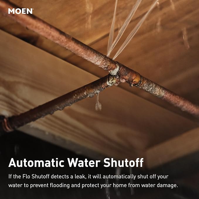 Moen Flo Smart Water Monitor and Automatic Shutoff Sensor, Wi-Fi Connected Water Leak Detector for 1-1/4-Inch Diameter Pipe, 900-002 - Image 17