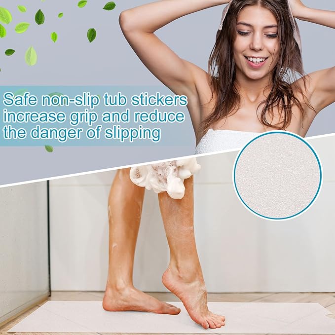 16" x 40" Non Slip Bathtub Mat with Drain Cut Out Anti Slipping Non Skid Safe Tub Mat Adhesive Peel and Stick Bath Tub Mat PEVA Tub Sticker for Shower Floor Boat Wet Areas(Clear) - Image 4