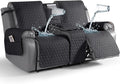 TAOCOCO 100% Waterproof Loveseat Recliner Couch Sofa Covers with Console,Double Reclining Couch Cover Non-Slip Sofa Slipcovers Washable,Furniture Protector Covers for Kids,Pets(2 Seater,Black) by TAOCOCO