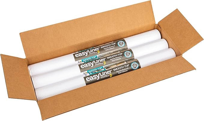 Smooth Top EasyLiner for Cabinets & Drawers - Easy to Install & Cut to Fit - Shelf Paper & Drawer Liner Non Adhesive - Non Slip Shelf Liner for Kitchen Pantry - 20 Inch Width - 36 Total Feet - White - Image 3