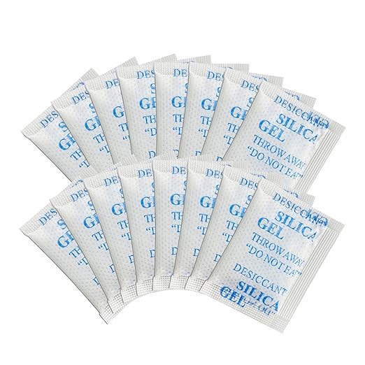Food Grade Silica Gel Desiccant Packets, 2 Gram 250Pcs Desiccant Packs for Moisture Control, Rechargeable Silica Gel Packets Moisture Absorbers for Storage by WAOTOAW