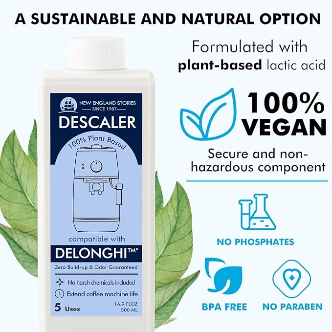 10 Uses DeLonghi Compatible Descaling Solution, Specially Designed to Clean Delonghi Coffee Machines and Maker - 33.8oz Espresso Coffee Maker Cleaner, Coffee Pot Cleaning Limescale Remover - Image 4