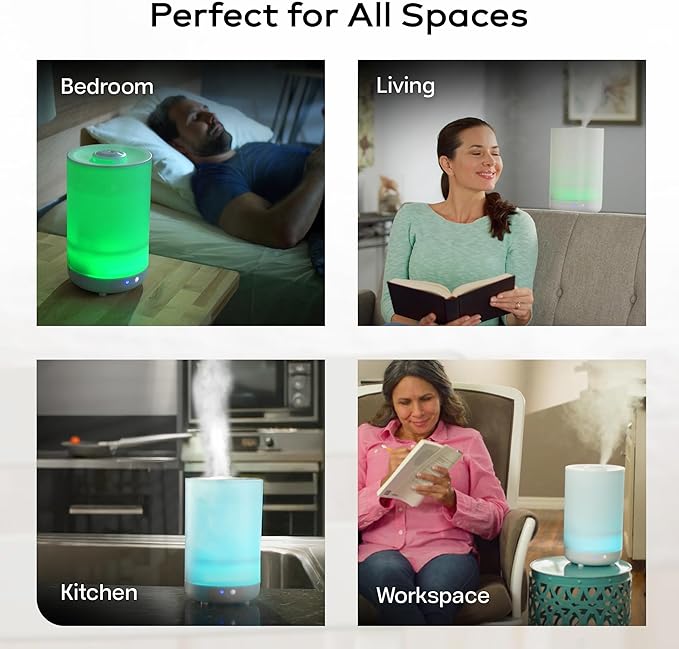 Bell+Howell 4L Top Fill Humidifiers for Bedroom, Color Changing Air Humidifier for Large Room, Cool Mist Humidifiers for Bedroom Baby Room Humidifier & Oil Diffuser with Auto Shutoff - Image 6