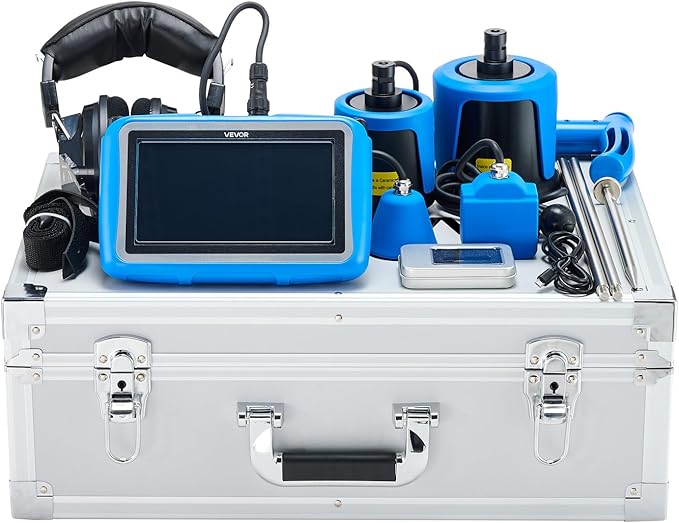 VEVOR Pipe Water Leak Detector with 4 Sensors, 1Hz-10000Hz, 7" Touchscreen Underground Plumbing Leakage Detection Locator with 3 Listening Rods, Headphones, 8GB Card & Carry Case for Indoors Outdoors - Image 9