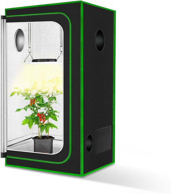 MELONFARM Small Grow Tent for Aerogarden，18”x18”x36” ，Hydroponics Growing System ，Highly Reflective 600D Diamond Mylar Canvas with Ventilation window and Floor Tray for Hydroponic Indoor Plant Growing by MELONFARM