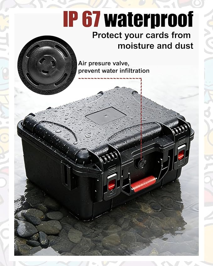 QINGUANG Graded Card Storage Box,Trading Card Case with 6 Foam Dividers,IP67 Waterproof PSA Slab Case for PSA/CSG/CGC/BGS Top Loaders Sports Cards (14.06"x11.81"x6.89") - Image 5