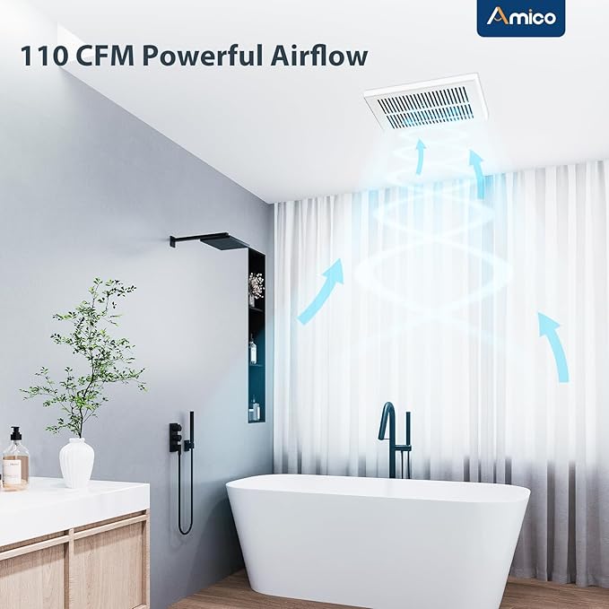 Amico Bathroom Exhaust Fan, 1.5 Sones, 110 CFM, Low Noise, Easy to Install, Ceiling Mounted Retrofit Ventilation Fans, No Attic Access Needed- UL Certified - Image 4
