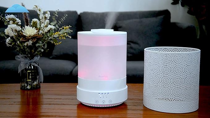 BlueHills 2500 ML XL Essential Oil Diffuser Aroma Humidifier with Timer for Large Home Decor Baby Rooms Big Huge 2.5 L Capacity Long Run Color Changing Lights Decorative Design High Mist White- F002 - Image 4