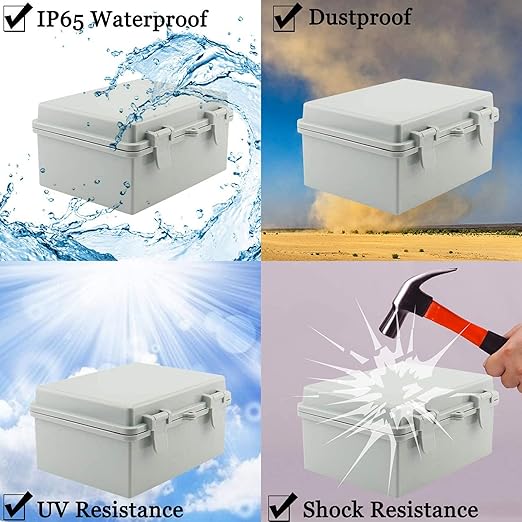 Sunnyglade ABS Plastic Dustproof Waterproof IP65 Junction Box Universal Durable Electrical Project Enclosure with Lock (6.7"x8.7"x4.3") - Image 5