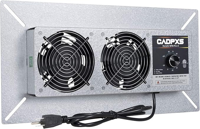CADPXS Crawlspace Ventilation Fan, Crawlspace Fan Vent with Humidistat, Dehumidistat & Freeze Protection Thermostat, for Crawl Spaces/Basement/Garage/Attic/Hydroponics Grow Tents (220 CFM Air Out) by CADPXSGLOBALINC