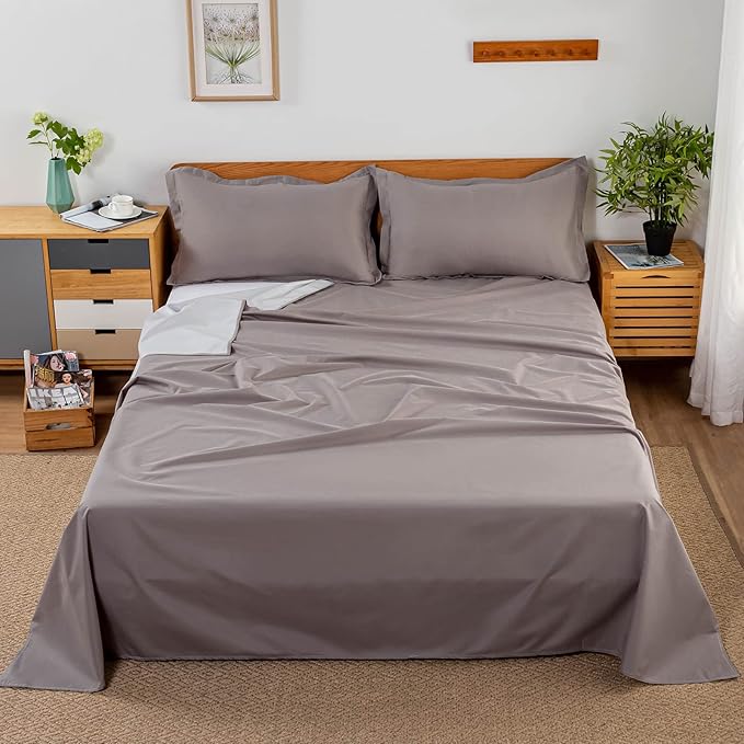 WenBags Waterproof Bed Sheet Flat Sheets Lightweight,70*90 Inches Queen Size Mattress Furniture Protector Cover for Bed Couch, Pet Hair Resistant Cover Ideal for Dogs Cats Hotels and Hospitals (Gray) by WenBags