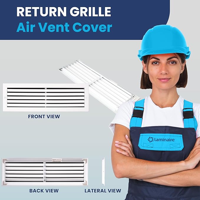 22x6 Inch (Duct Opening) Air Return Vent Cover Decorative – Premium Aluminum AC Vent Cover for Ceiling & Wall, Rustproof Grille, Ideal for Home HVAC Grille, Durable & Easy to Install by ACLAMINAIRE - Image 2